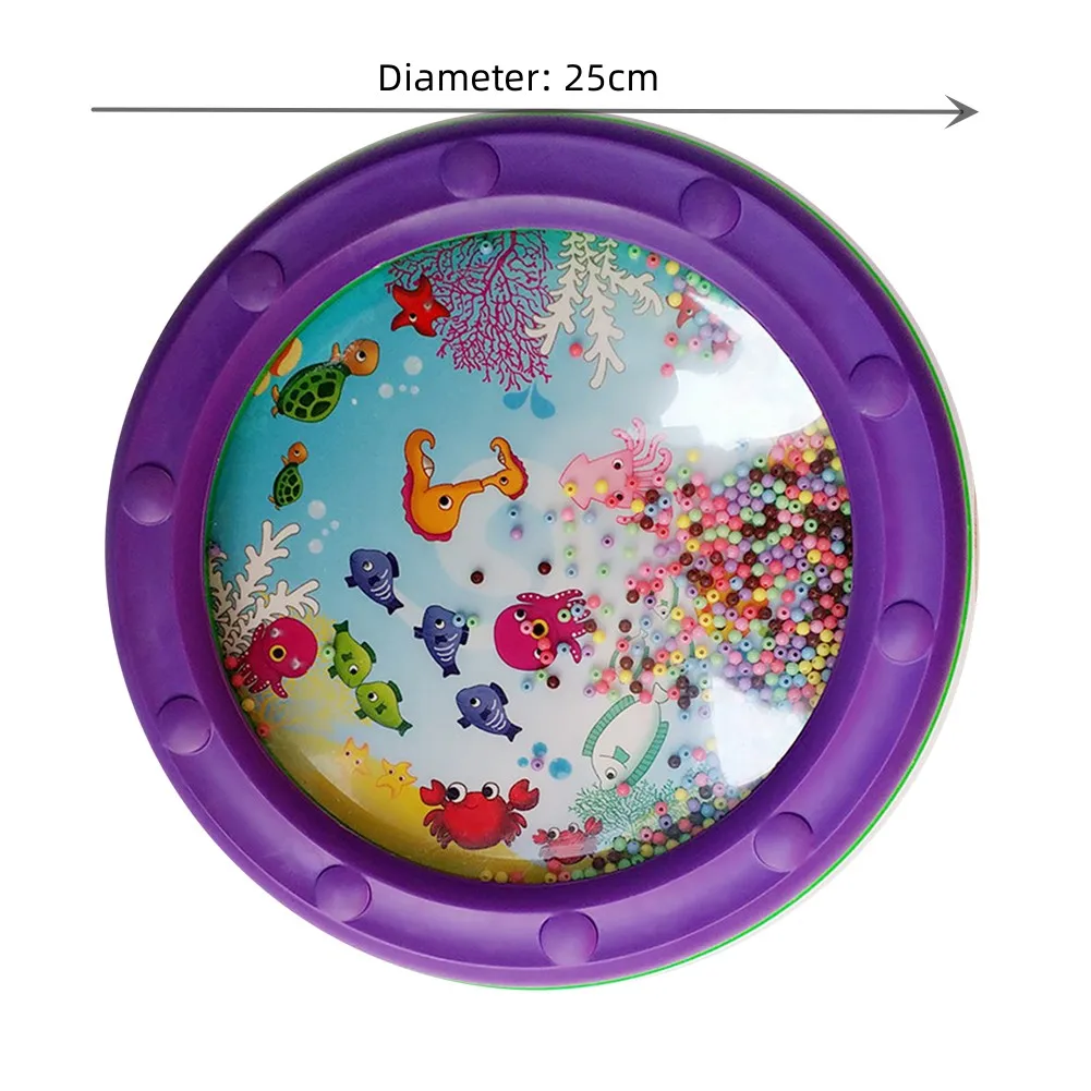 For Musical Learning Educational Instrument Bead Drum Toy Educational Toys Bright Colors Peaceful Ambiance Polished Plastic