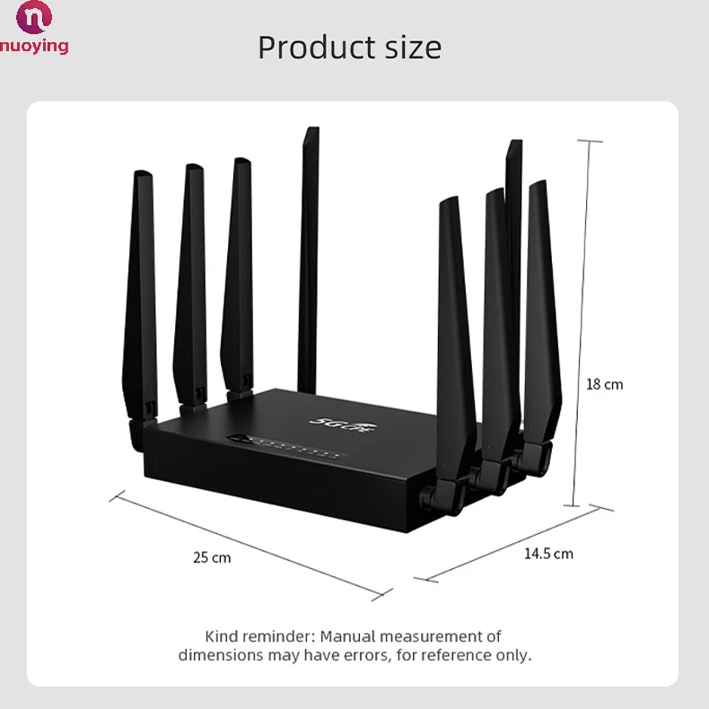 Routeur haute vitesse NUOYING 5G CPE, WiFi6 802.11AX AX3000 double bande 2,4 GHz + 5,8 GHz, modem sans fil avec emplacement pour carte SIM