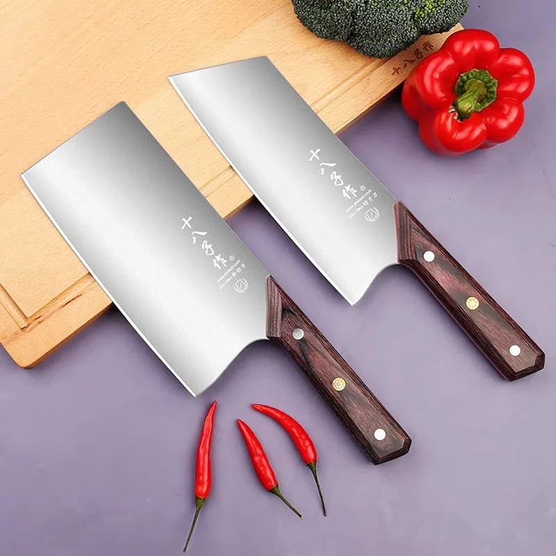 

SHIBAZI Professional Chinese Kitchen Knife Chef Slicing Cleaver Knives 50Cr15 Stainless Steel Chopping Vegetable Cooking Knives