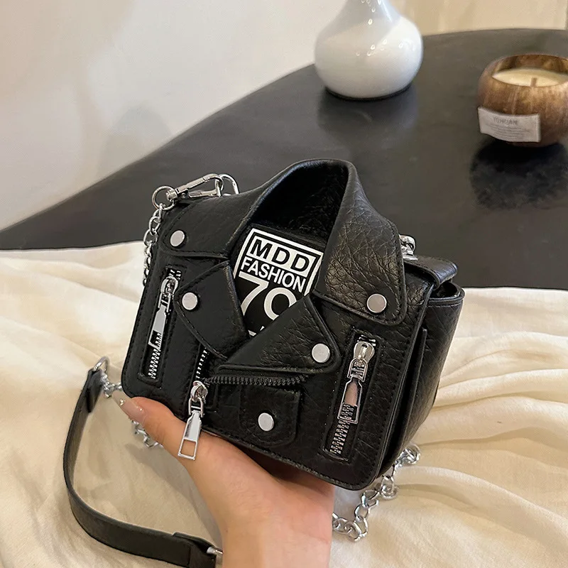 Motorcycle bag fashion women\'s bag 2024 new Korean chain bag single shoulder crossbody bag creative jacket clothing bag y2k sac