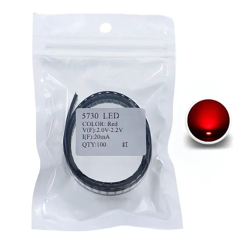 100 шт./лот 5730 (5630) SMD LED-чипы (светодиоды) для ламп: теплый белый, холодный белый, красный, зеленый, синий, желтый, оранжевый, розовый световые диоды