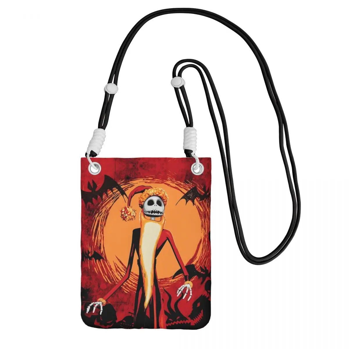 

Custom Casual Jack Skellington Mobile Phone Bag Men Women Living Skeleton Shoulder Crossbody Shopping Detachable Shoulder Strap