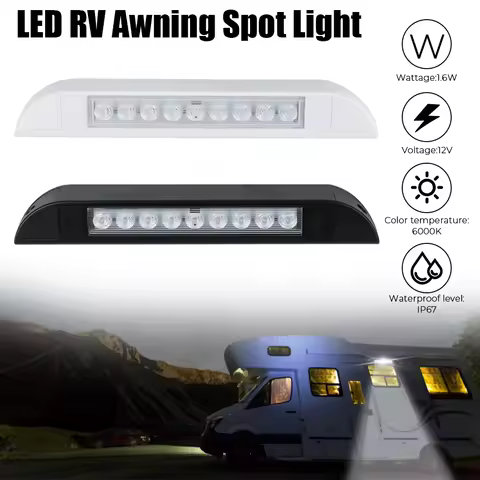 RV Yacht Indoor Ceiling Light for RV Caravan Interior Wall Lamps 12V Outdoor Camping Light Light Bar 6000K LED Awning Spot Light
