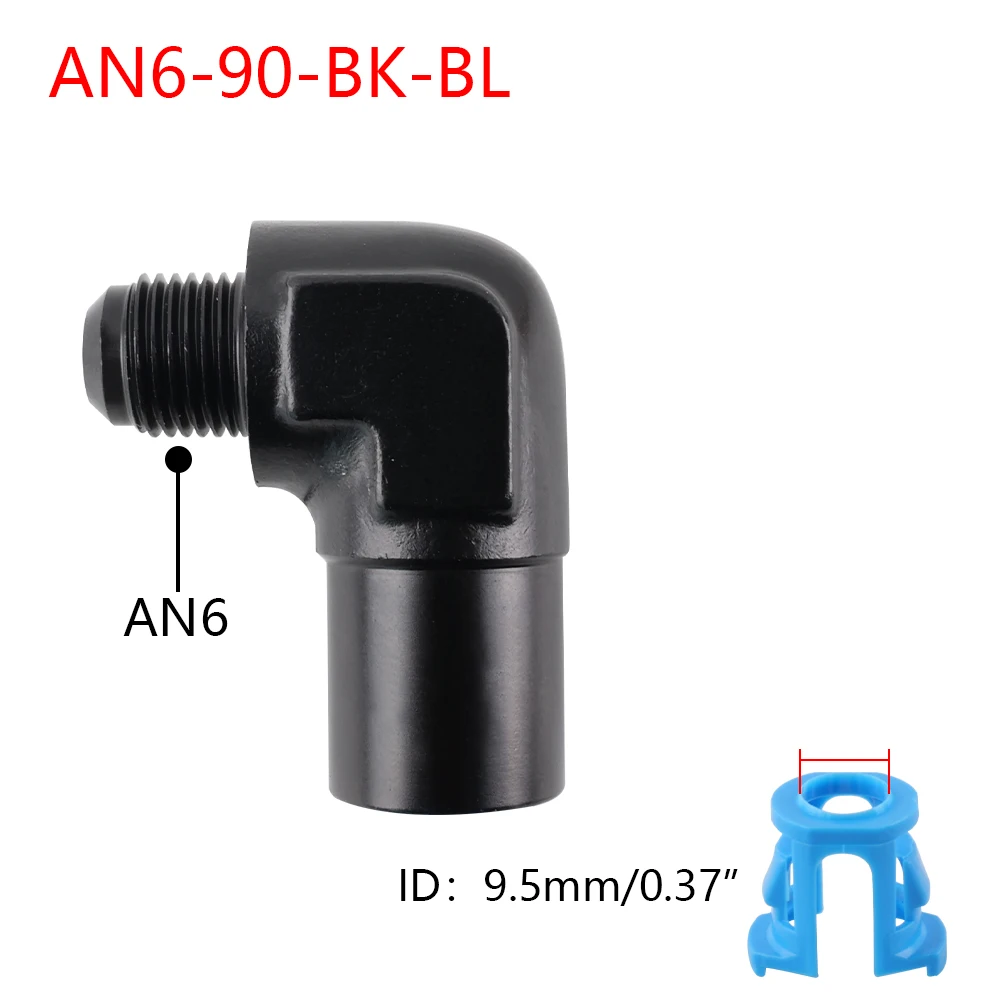 Aluminum Black Quick Connect 6AN AN6 Male To 3/8\