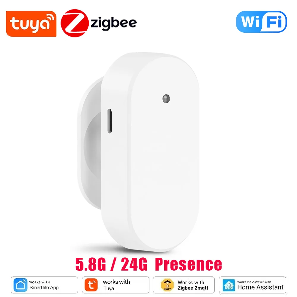 Tuya Zigbee Human Presence Sensor 5.8G 24G Motion Sensor mmWave Radar Presence Detector Smart Home Works With Smart Life 2mqtt