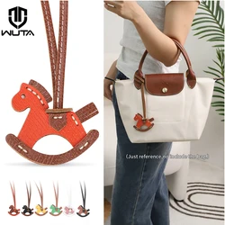 Wuta bolsa de couro charme cavalo saco pingente cordão pônei pendurado ornamento animal presente bonito para longchamp saco diy acessórios