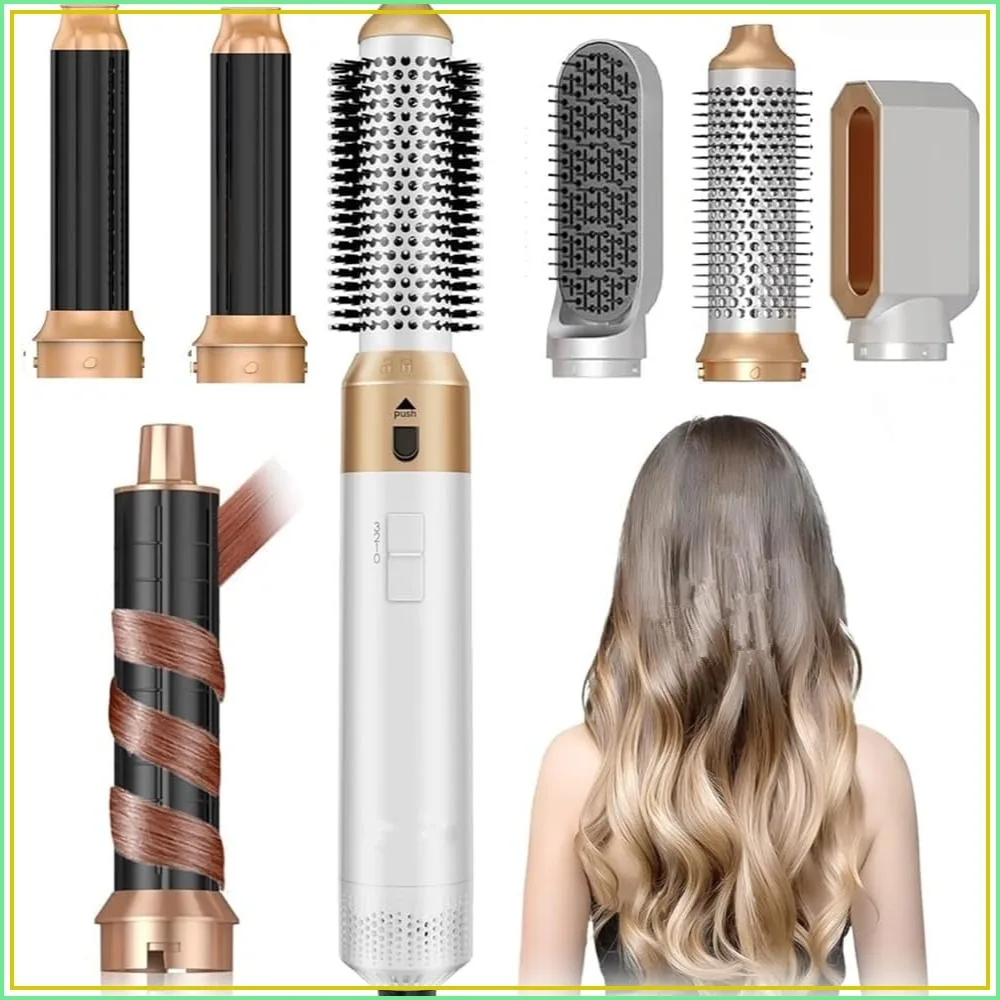 5-in-1 Hair Dryer Brush: 110,000 RPM Negative Ion Hot Air Styler & Curling Iron for Straight Curl Drying Smoothing