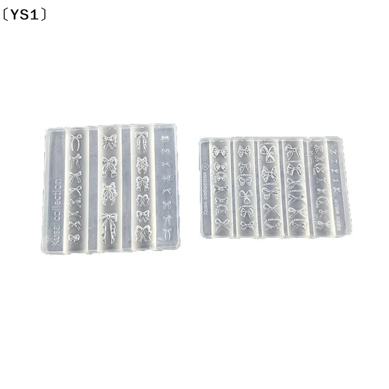〔YS1〕3D Bowknot Silicone Nail Mold Mixed Sized Shaped Bow Soft Stamping Plates Kawaii Ballet Bow DIY Manicure Art Mould Tools
