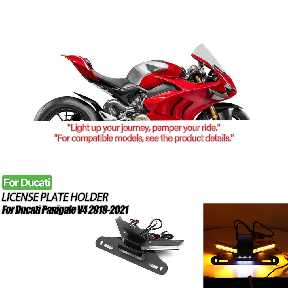 

Panigale License Plate Light Holder For Ducati Panigale V4 2018-2021 Motorcycle Short Led Tail License Plate Bracket Accessory