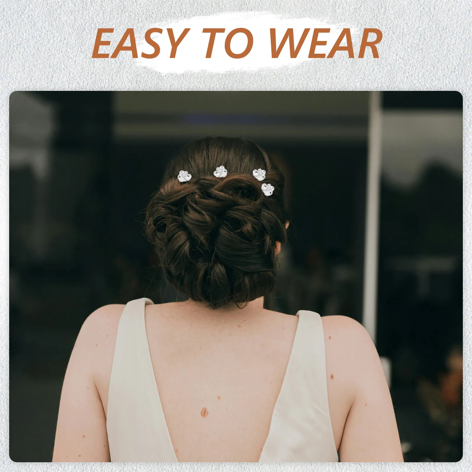 

6pcs Floral Hair Pin Silver Rhinestone Bride Hairpin For Wedding Party Evening Dance Women Hair Accessories