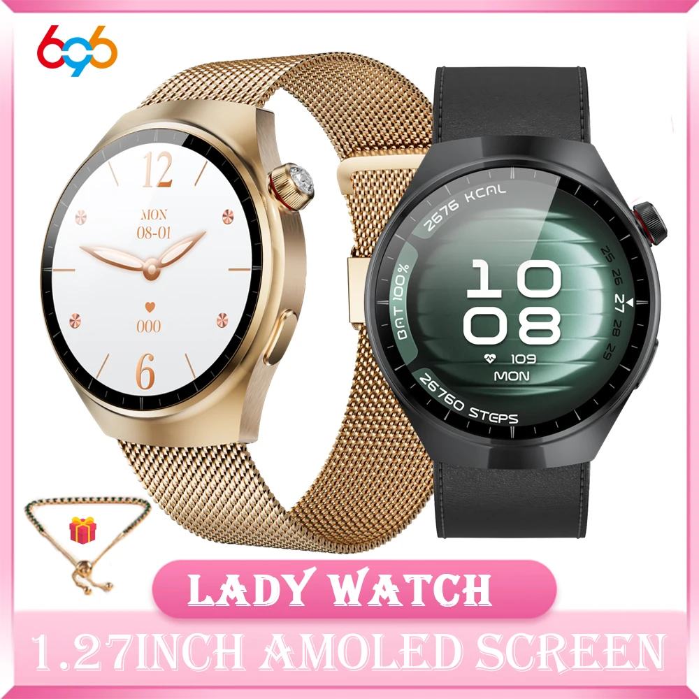 Fashion AMOLED Screen Blue Tooth Call Smartwatches Heart Rate Health Voice Assistant Weather Music Women Sports Smart Watch