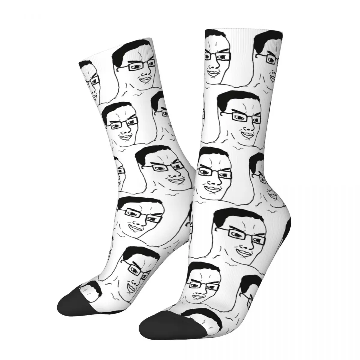 Anime Wojak Soyjak Funny Meme Face Stockings Design Gothic Socks Spring Anti Bacterial Socks Unisex Men Running Sports Socks