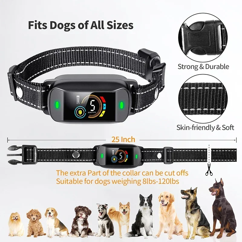 

Upgrade Pet Anti Barking Device Automatic Bark Control Collar Dog Training Shock Collar Rechargeable Waterproof Collar for Dogs