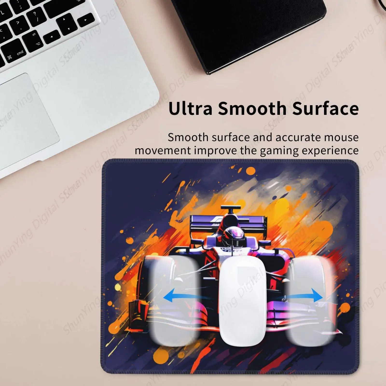 Racing Pk Car Mouse Pad Anti Slip Rubber Band Sewn Edge Office Mouse Pad Suitable For Men's And Women's Computers Laptops