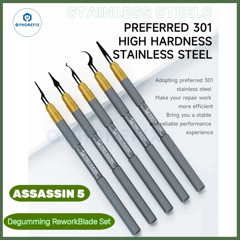 MECHANIC Degumming Rework Blade Hand-Polished for Phone Motherboard Cutting PCB IC CPU Nand Disassemble Shoveling Knife Tools
