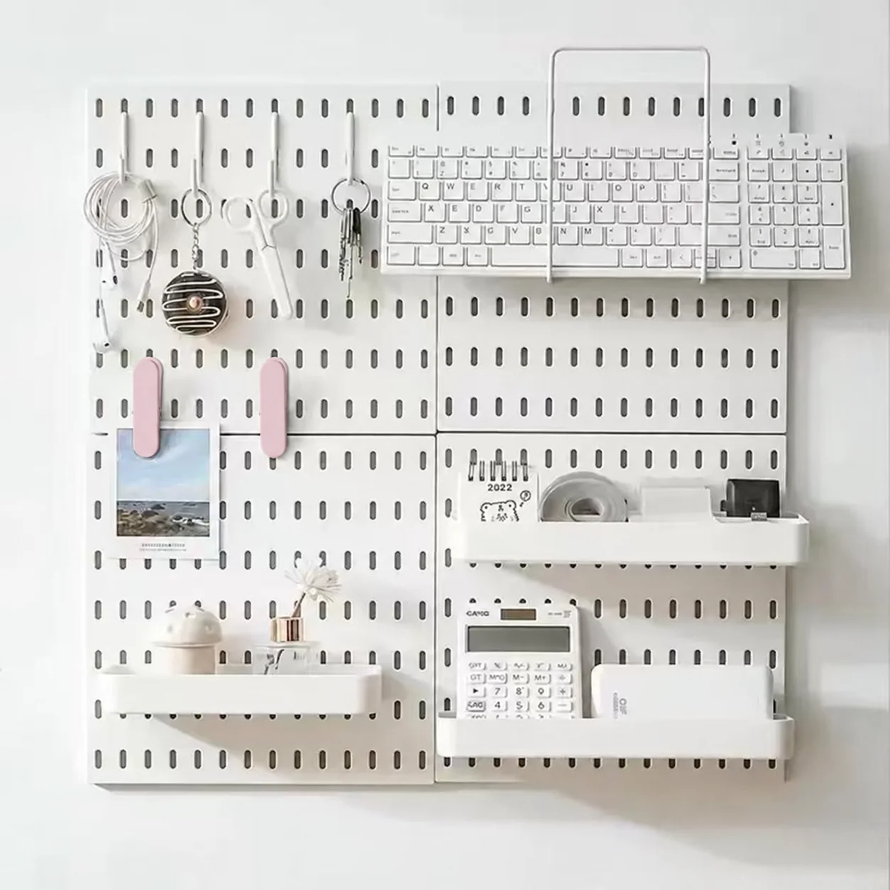 4Pcs Metal Pegboard Clips Multifunctional Home Office Storage Organizer Clamp for Photo Note Cable Keys Display Holder