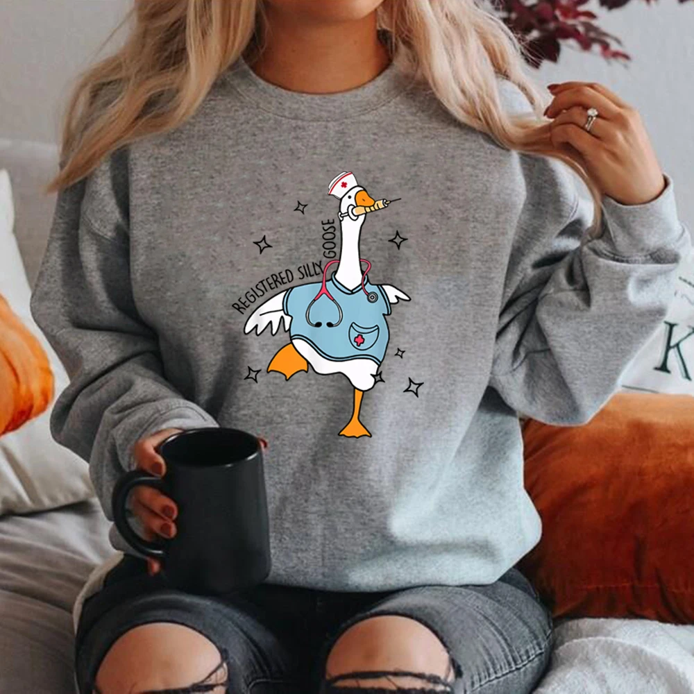 Nurse Silly Goose Sweatshirt Nursing Student Shirt Silly Goose Registered Nurse Sweatshirt Women Hoodies Nurse Life Pullover Top