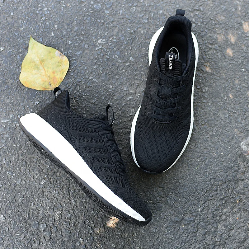 Sports Leisure Shoes Integrated Woven Breathable Mesh Sneakers Popcorn Soft Sole Dancing Shock Absorption Versatile Lightweight