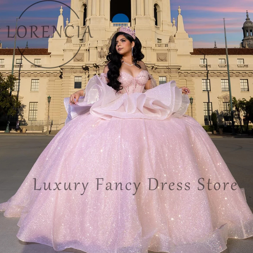 

Платья принцессы Sweetheart Quinceanera для девочек, супер блестящие бальные платья Sweet 16, на заказ, платья de 15 años 2025 г.