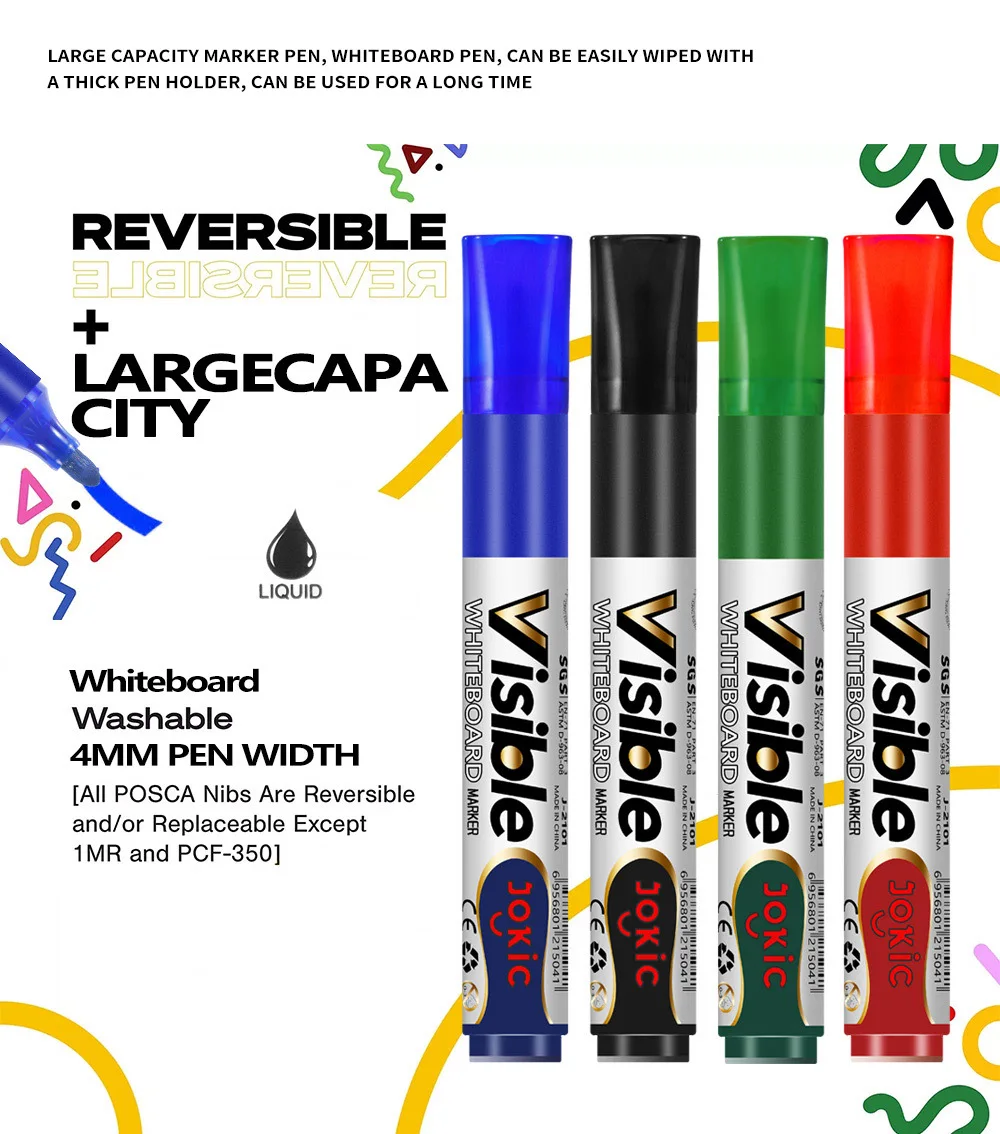 4 Teile/satz Löschbaren Magnetischen Whiteboard Marker Stift Tafel Marker Kreide Glas Keramik Büro Schule Kunst Marker Schreibwaren – Detail 3