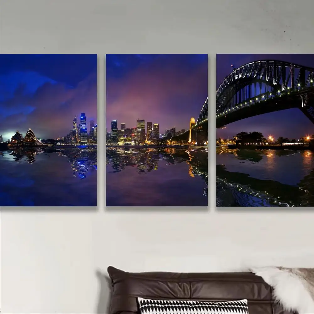Sydney Harbour Bridge Poster Stickers Self-Adhesive Art For Bedroom Living Room Home Decor Modern Wall Decals Gift