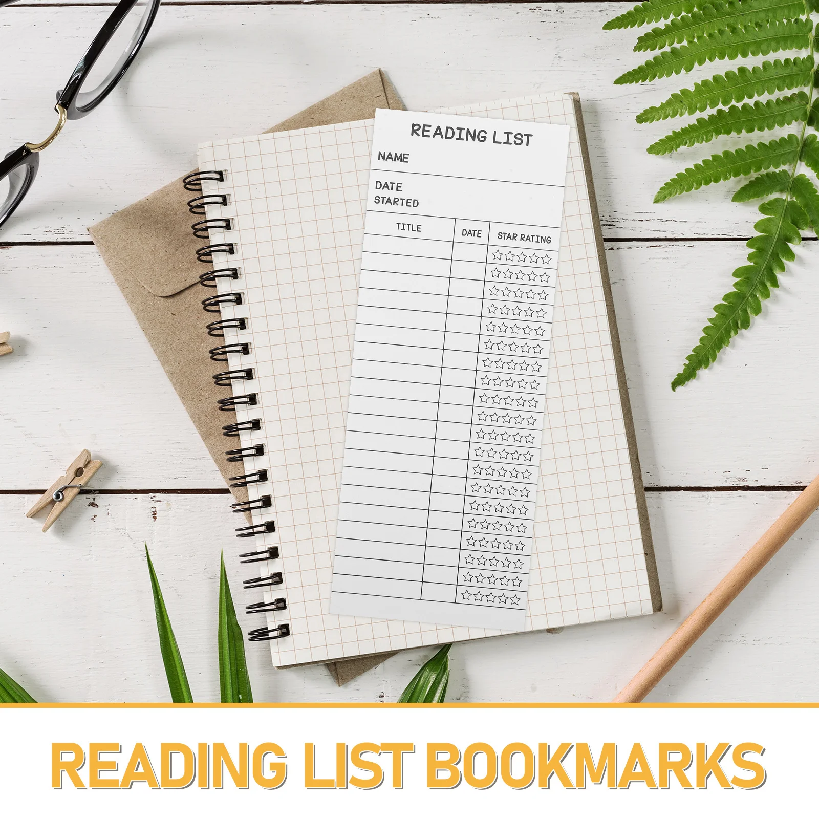 50 قطعة قائمة القراءة الإشارات المرجعية فارغة مكتبة بطاقة ورقة تعقب للطلاب المعلمين مدرسة القراءة سجل كتاب المقتفي الملحقات