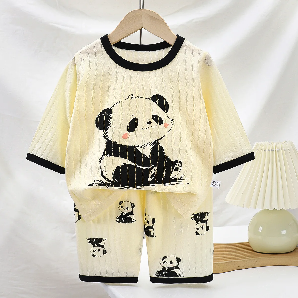 Boys Summer Air-Conditioned Outfit Set Girls Children Pajamas Sleep Pants Baby Breathable Casual Wear Babies Soft Loungewear Kid