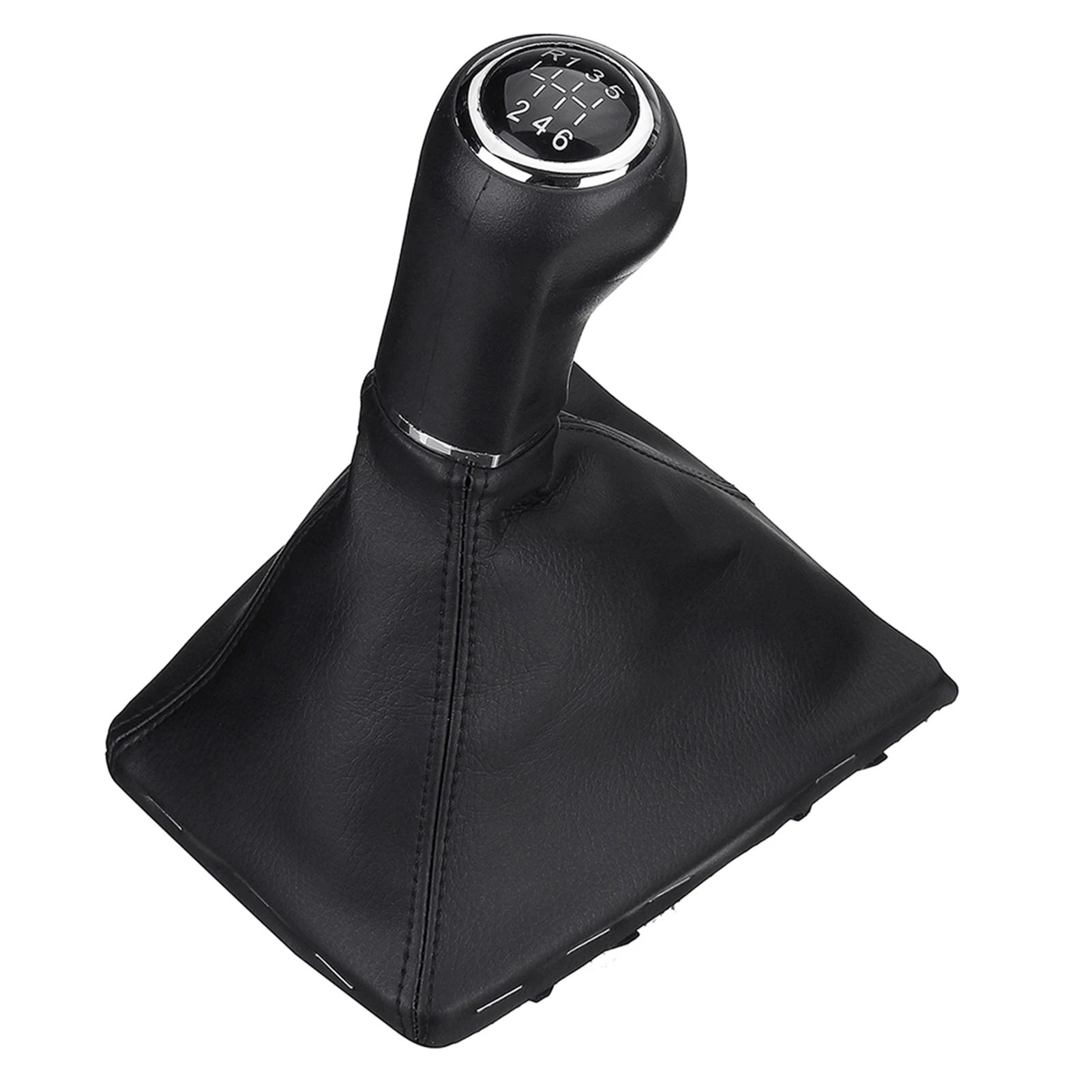 

6 Speed Gear Knob Shift Stick Gaiter, Black PU Leather + Lastics, 160x134mm Frame Size, 210mm Height, 970237 Model Number for