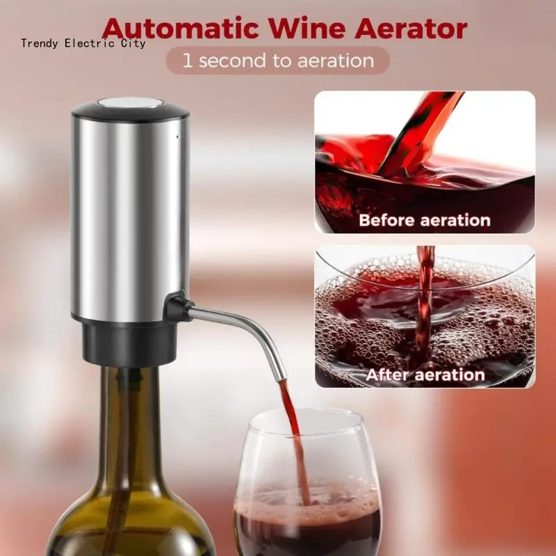 Stainless Steel Wine Opener Set Rechargeable Aerator Set Automatic Bottle Opener R9CD