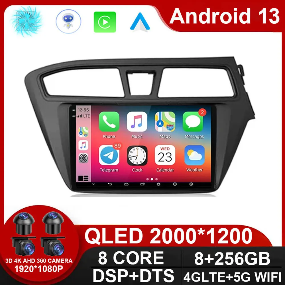 

Car Radio For Hyundai I20 RHD LHD 2015-2018 2Din Android 13 Car Stereo GPS Navigation Auto Radio Audio For Cars