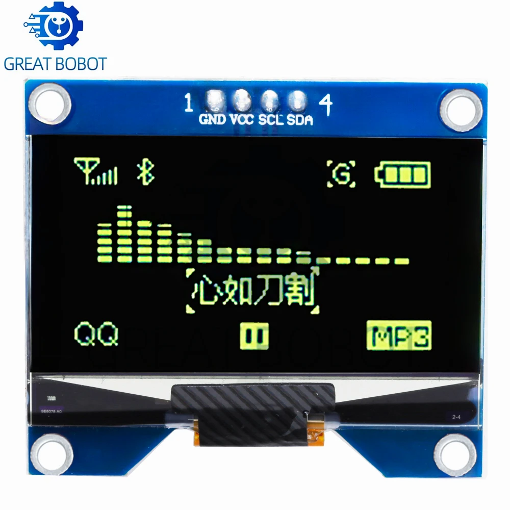 1.54-Inch OLED Screen Module (4PIN/7PIN): CH1116/SSD1309 Drive IC – SPI Interface, Compatible with SSD1306