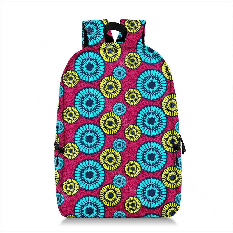 Afro Tribal dom ic Flower Backpack, African Women, Initiated Travel Bags, Rucksack, Teenager Laptop School Bags, Girls Daypack