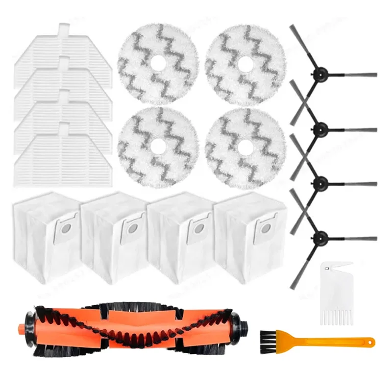 M04K 19 шт. запасная часть для Roidmi EVA SDJ06RM, аксессуары для робота-пылесоса, основная боковая щетка, фильтр, швабра, тканевый мешок для пыли