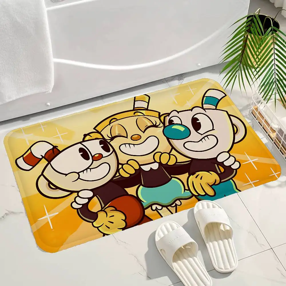 Cuphead Game Floor Mat Rectangle Anti-slip Home Soft Badmat Front Door Indoor Outdoor Mat Welcome Doormat