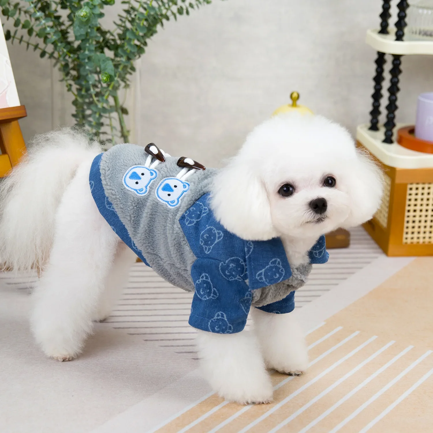 Quality Winter Pet Jacket Coat Cotton-padded Leash D-ring  Dog Clothes for Small Dogs Комбинезон Зимний Для Собак