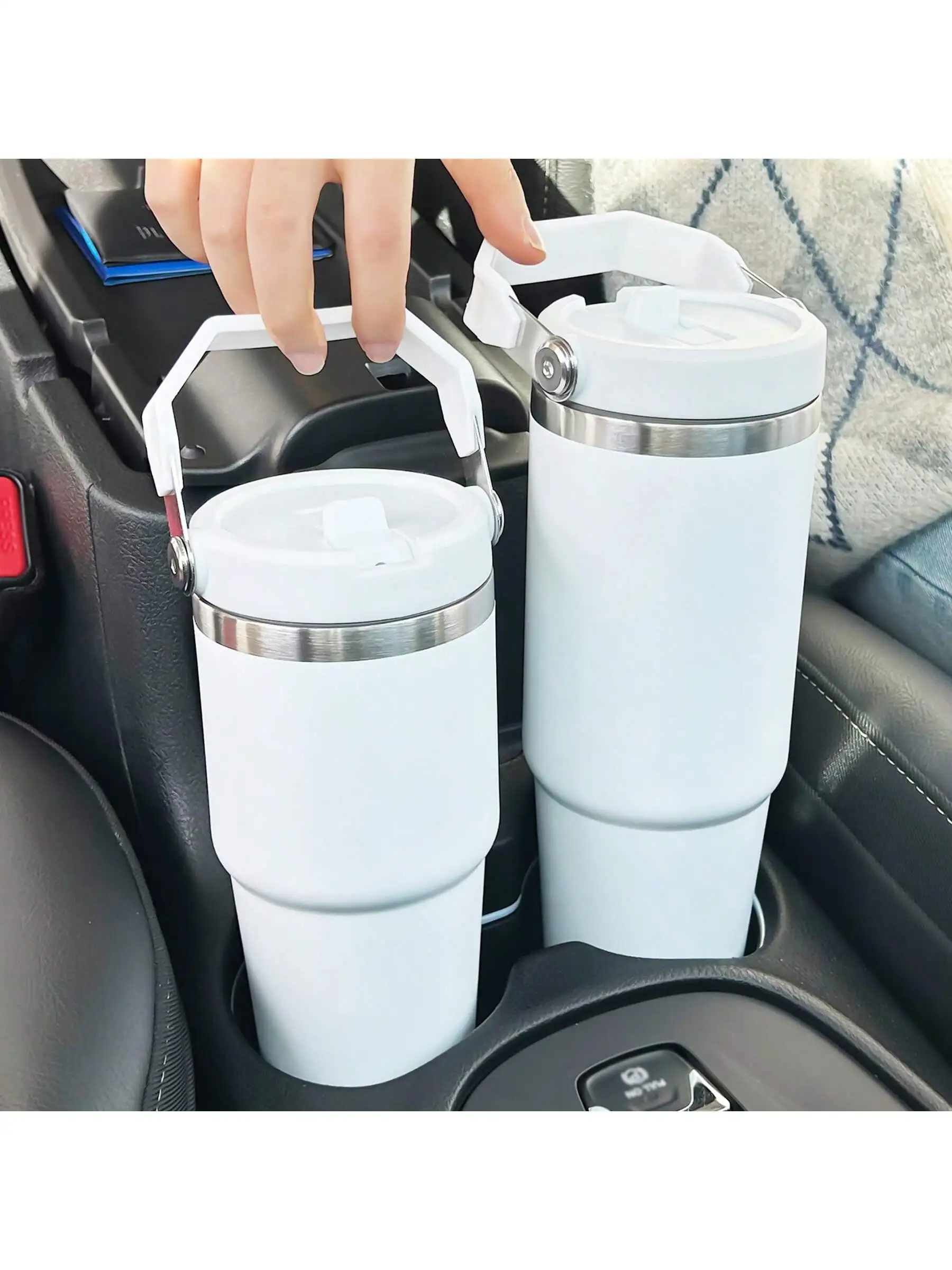 1pc Stainless Steel Tumbler with Straw, Vacuum Insulated Water Bottle for Home, Office or Car, Reusable Cup with Straw Leak