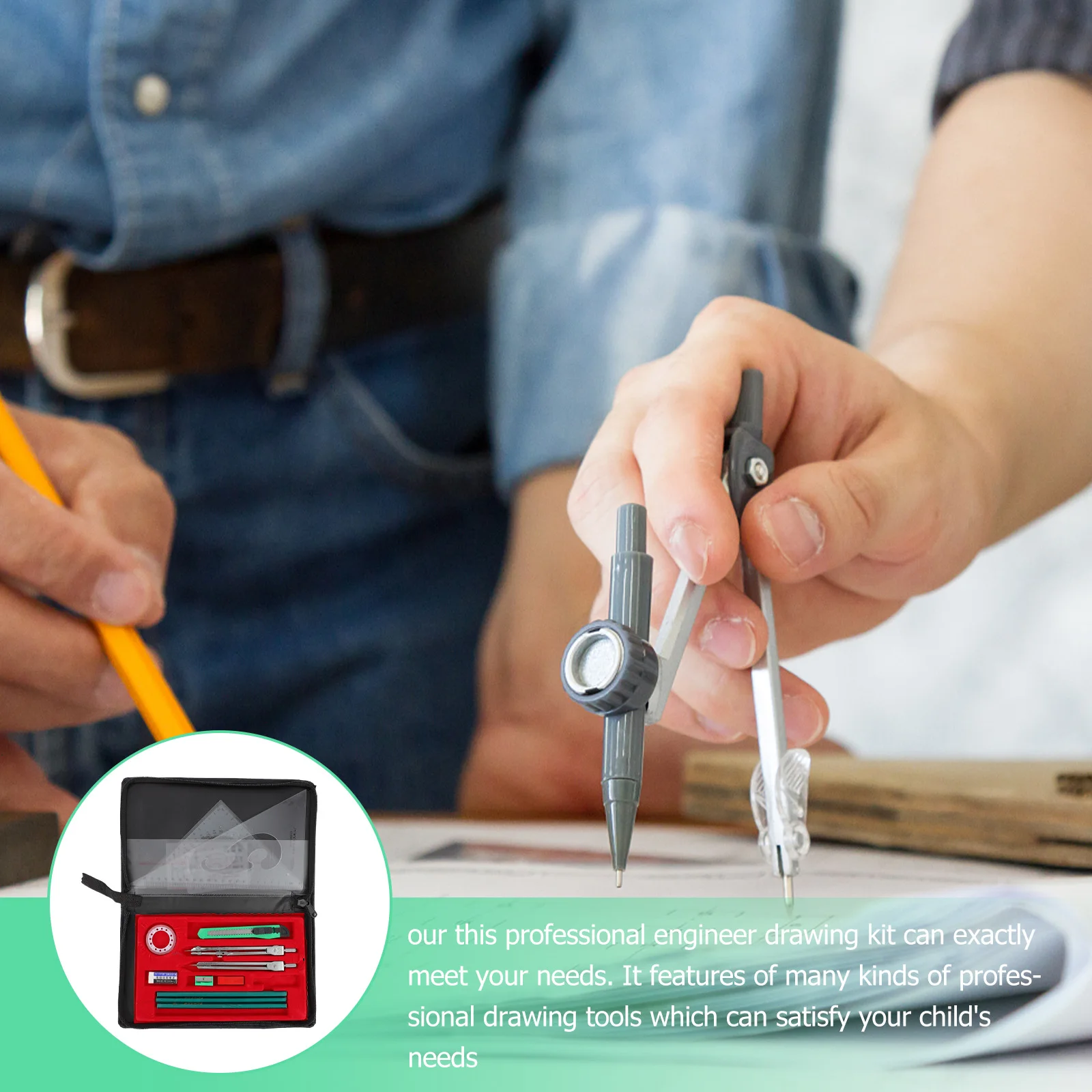 مجموعة واحدة من أدوات الرسم متعددة الوظائف لمستلزمات الصياغة الهندسية لطلاب المصممين المعماريين