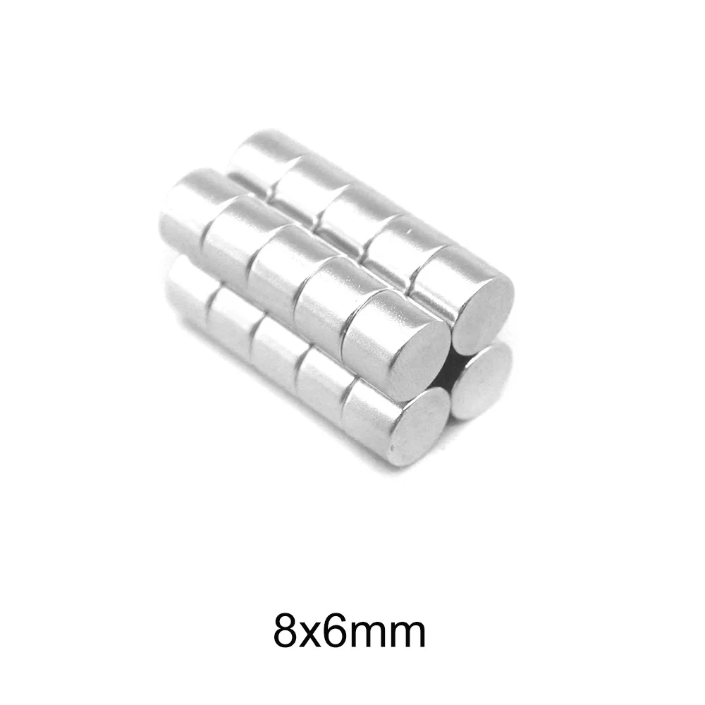 10~200PCS 8x6 mm Powerful Magnetic Magnet 8mmx6mm Permanent Neodymium Magnet 8x6mm Small Round Rare Earth Magnet Strong 8*6 N35