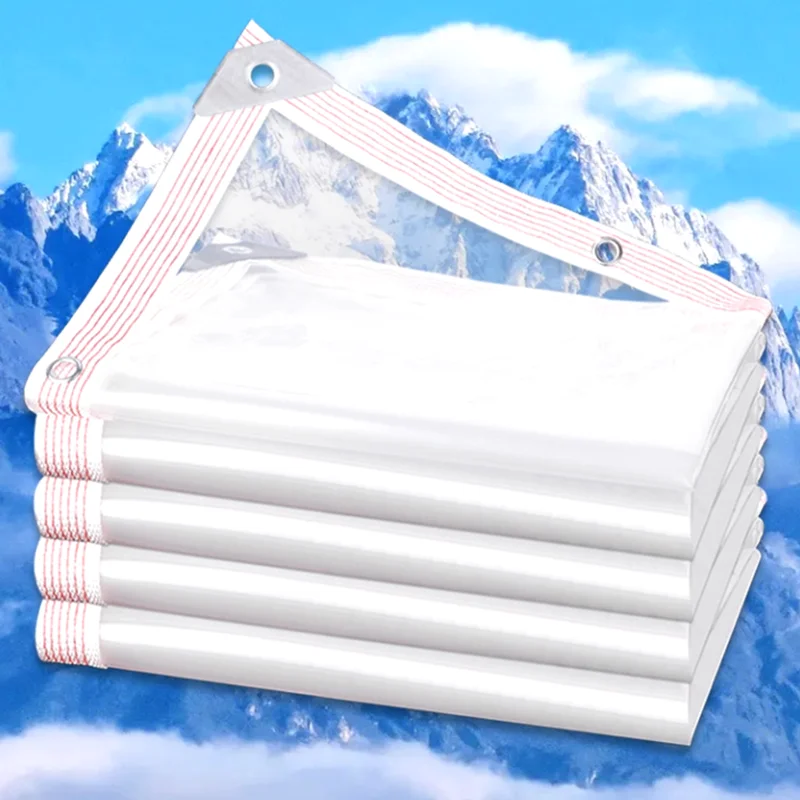 0.1 مللي متر حواف خضراء قابلة للتخصيص بولي ايثيلين فيلم شفاف في الهواء الطلق مقاوم للماء القماش المشمع لنافذة الشتاء استخدام يندبروف للجناح