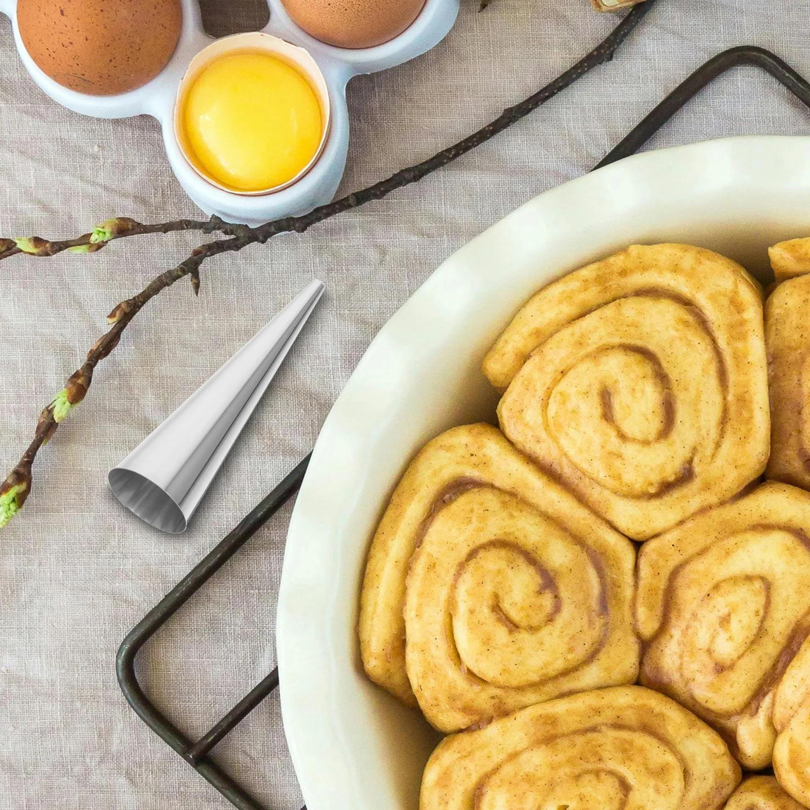 

10Pcs Metal Croissant Mold Stainless Steel Pastry Mould for Baking Cream Horns Reusable Oven Safe Baking Kitchen Tools