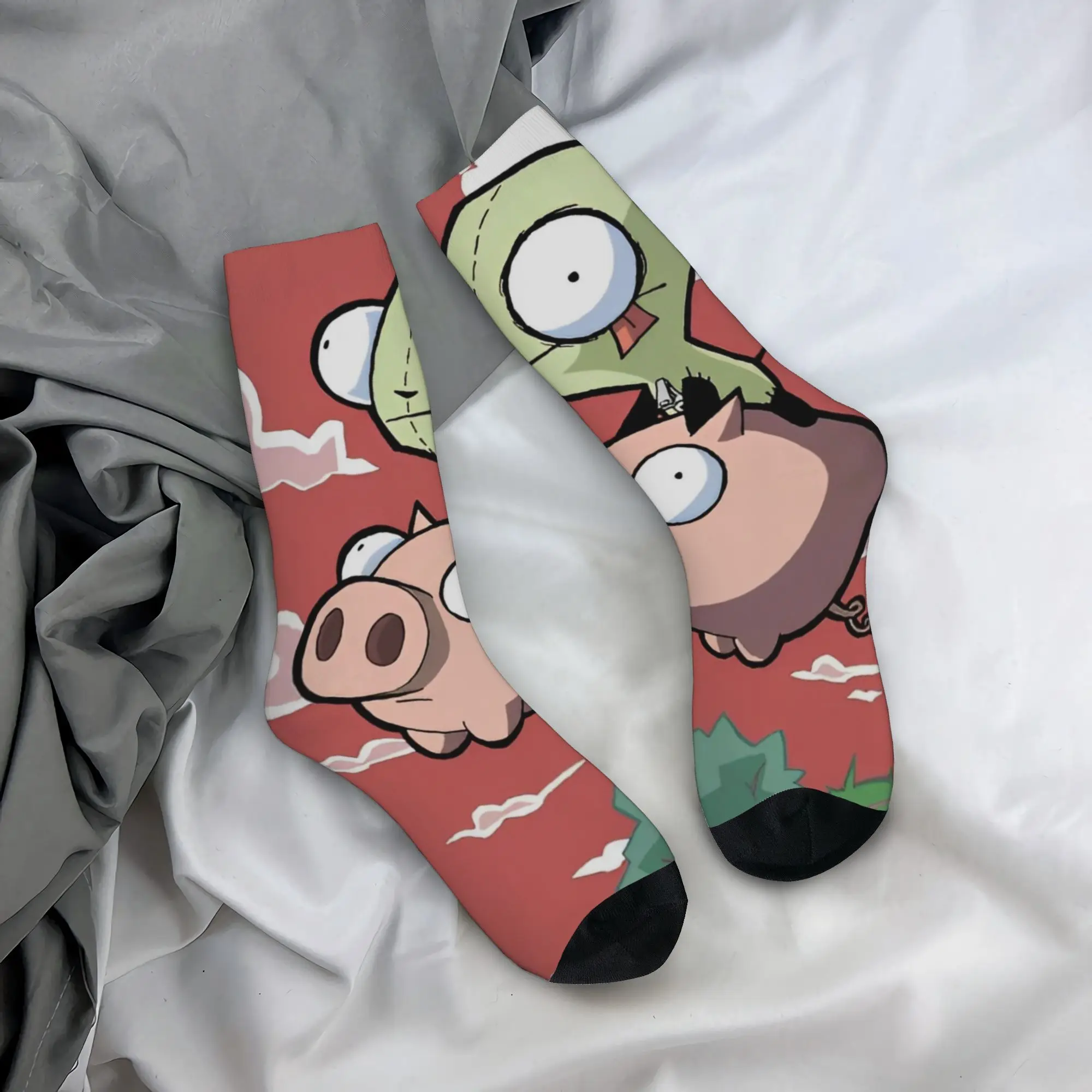 Autumn Winter Harajuku Unisex Invaders Zim Gir Socks  Sweat Absorbing Basketball Socks