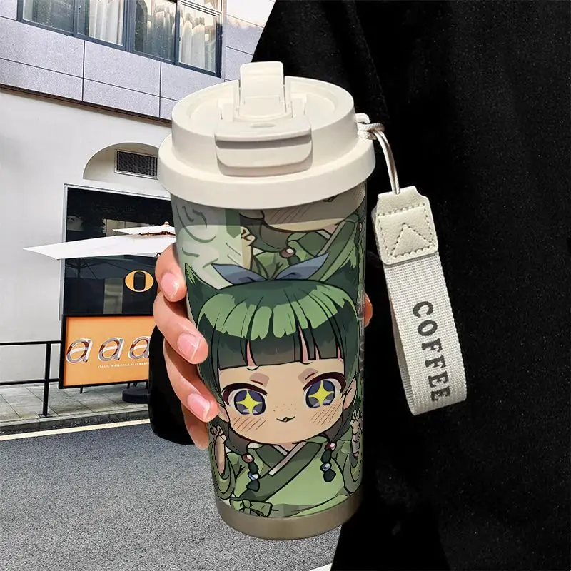 The Apothecary Diaries Mao Tasse, kreativer, persönlicher Edelstahlbecher mit großem Fassungsvermögen, tragbarer Doppeltrinkbecher für Studenten – Detail 5