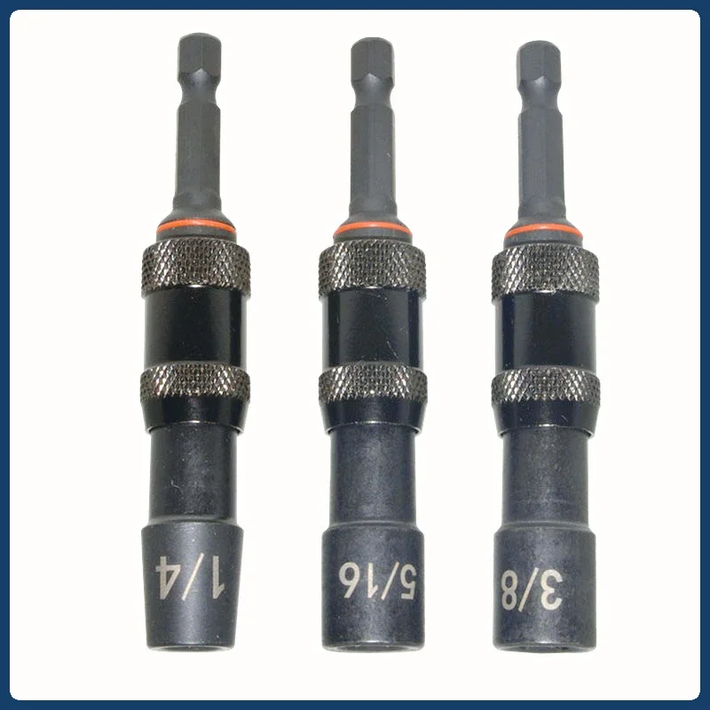 

1/4" Hex Screw Drill Tip Quick Change Holder Guide Drill Bit Screwdriver Pivot 1/4 3/8 5/16 Universal Magnetic Sleeve Socket