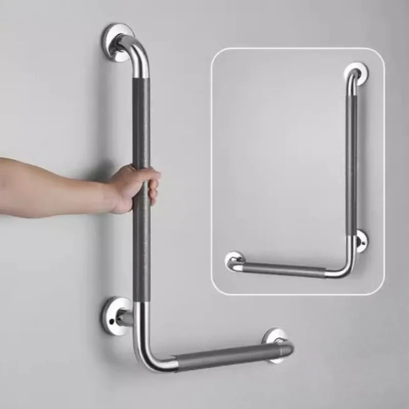 L-shaped Bathroom Handle Stainless Steel Thicken Non-Slip Toilet Handrail Bathtub Safety Grab Bars for Bath Shower Bathtub Grab