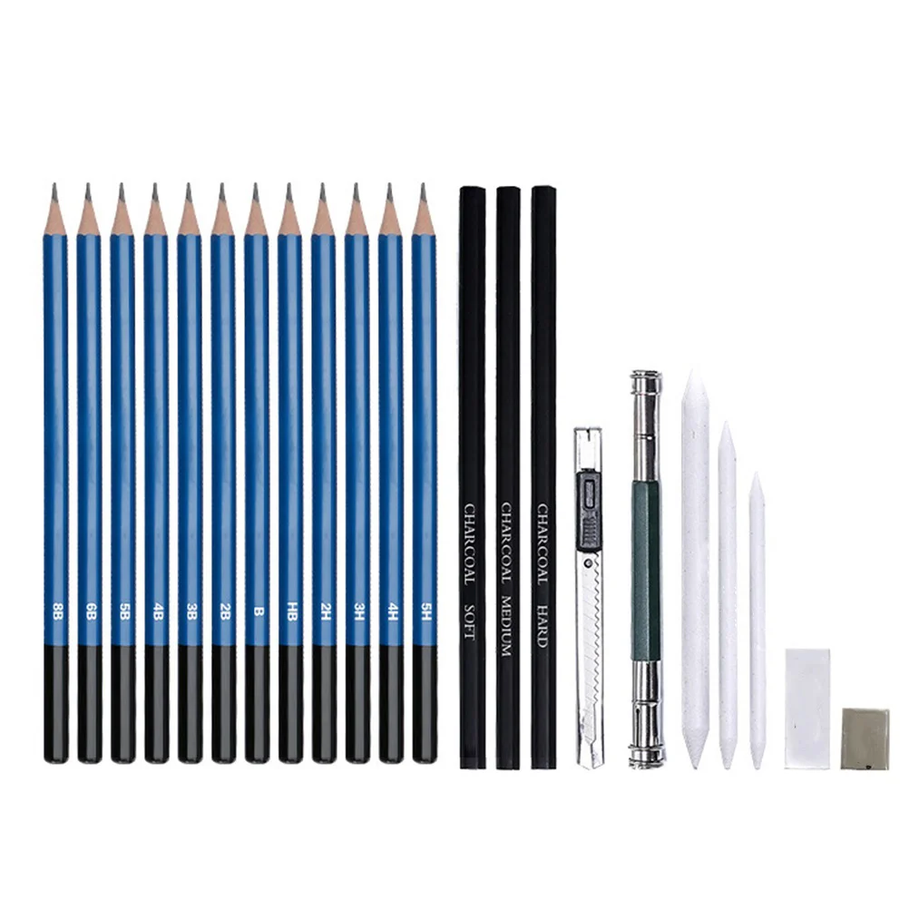 

23Pcs Art Supplies Sketching Pencil Set Drawing Accessories with Case Perfect for Artists Students Kids Beginners At Home School