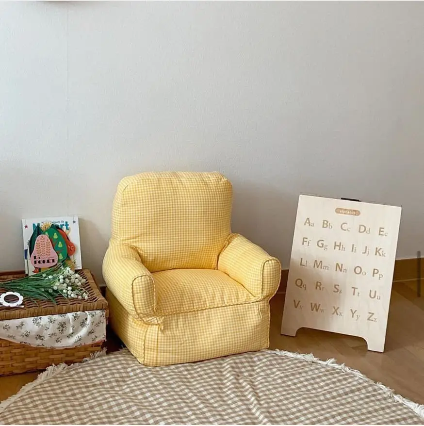 ins-children's-single-sofa-plaid-solid-color-canvas-mini-sofa-chair-seat-kindergarten-early-sofa-living-room-furniture