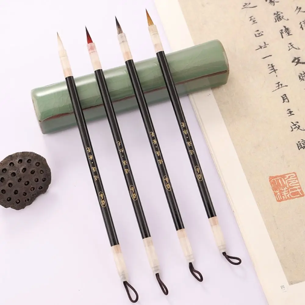 Traditional Chinese Calligraphy Brush Oil Painting Wolf Hair Scriptures Writing Brush Wood Oil Watercolor Art Paint Brush