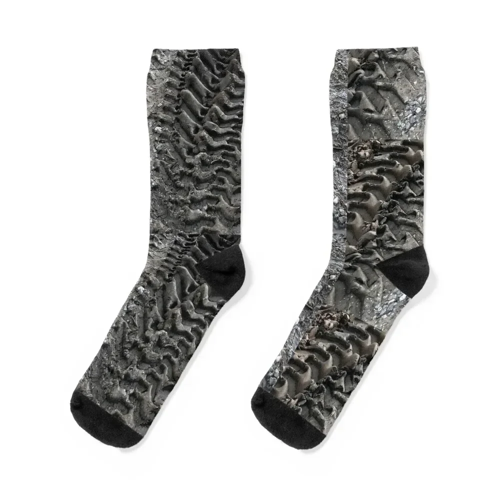 Muddy Tire Tracks Socks retro winter gifts anti slip football funny gifts Socks For Girls Men's