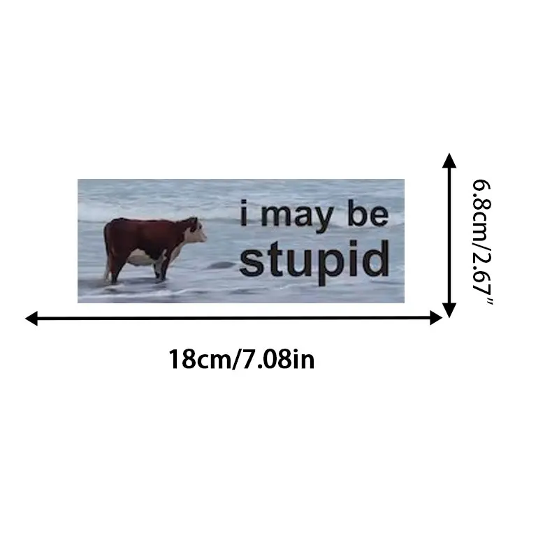 I May Be Stupid Joke Car Stickers, Funny Bumper Sticker For Window Windshield Accessories, Waterproof Vinyl Decals Driver Gift