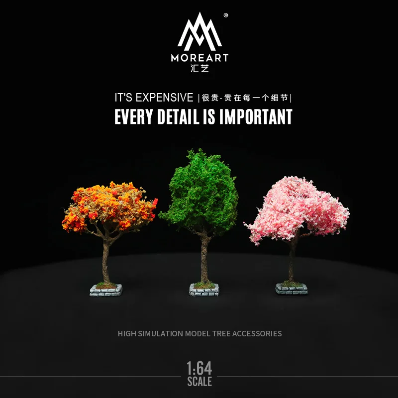 MoreArt 1:64 Simulation Resin Plant Tree Model  Micro Scene Decoration Accessories Scene Shooting Props